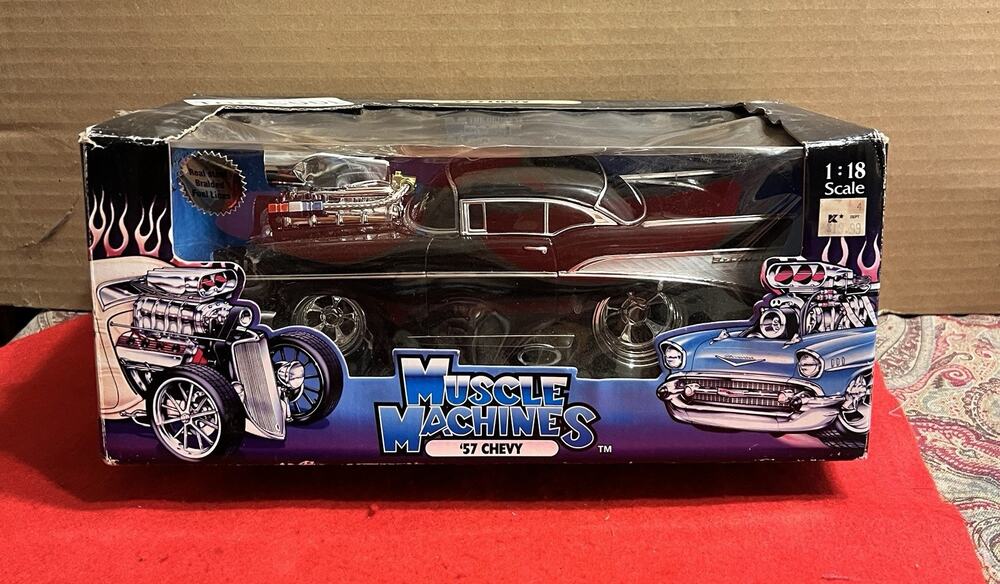 Muscle Machines 1957 Chevrolet Bel Air Black 1/18 Scale NOS